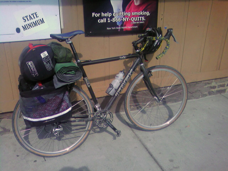 This is what Brendon's bike looked like halfway through the trip.